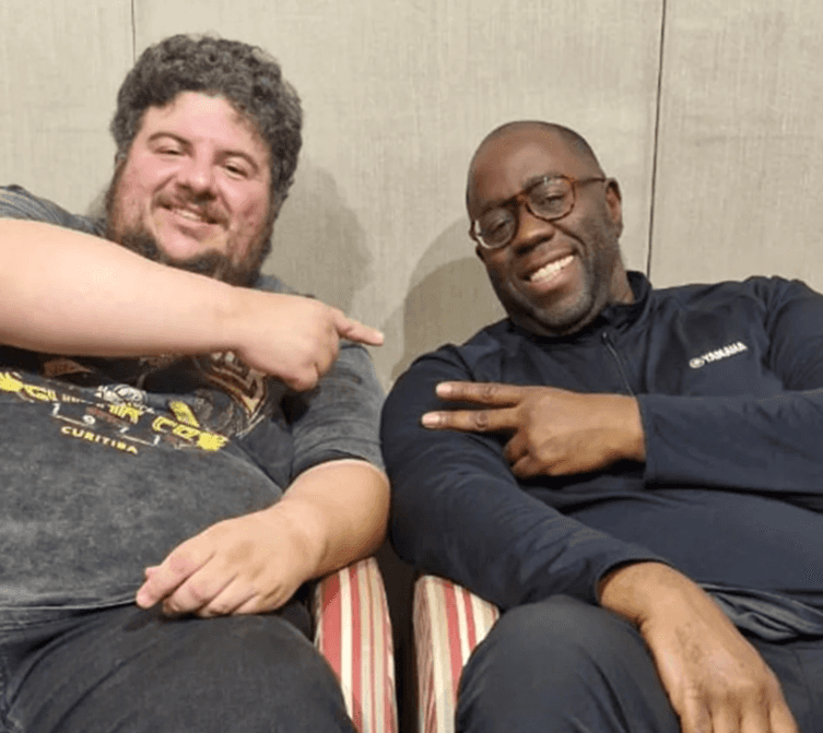 Ricardo Maranhão alongside Tim Carmon during the production of the single "What You Think About Me," the new release from the Ricardo Maranhão Trio.